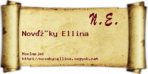 Nováky Ellina névjegykártya